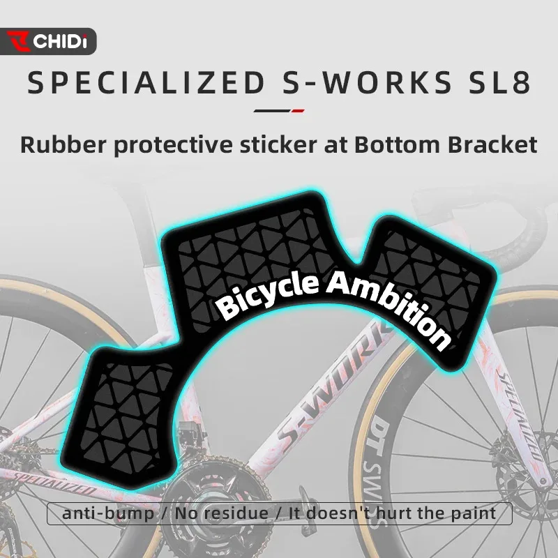 

Used For SPECIALIZED-S WORKS SL8 SRoad bike sticker Rubber protective sticker under frame tube