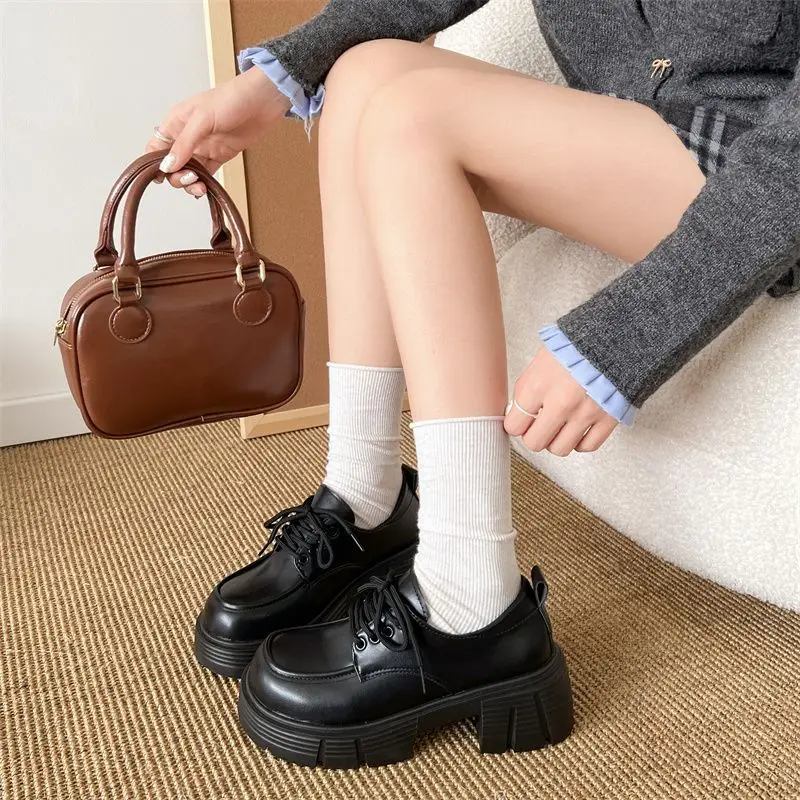 

2026 New Women's Mary Jane Shoes British Style Soft Leather Platform Pumps Loafers Spring Summer JK Uniform Shoes Trendy