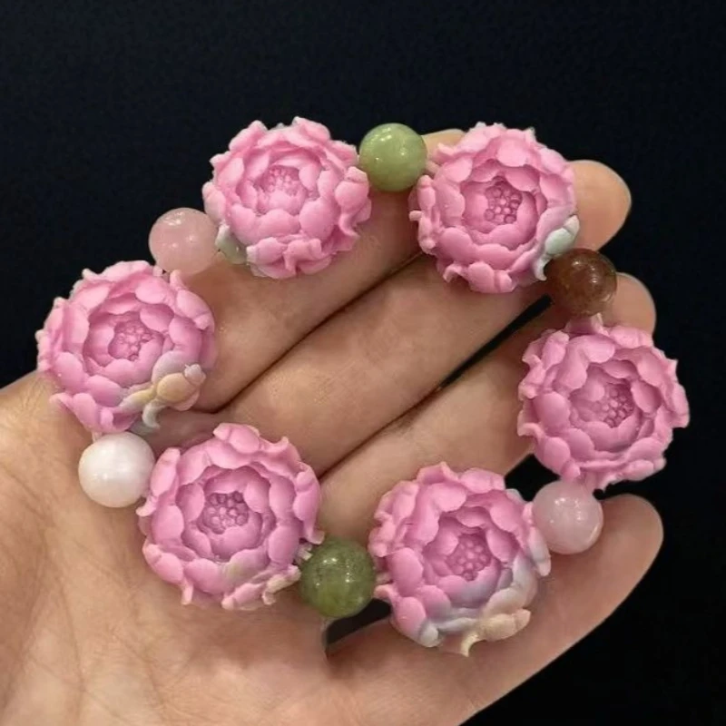 

Yanyuan агатовый браслет с пионом розовый элегантный темперамент модные украшения