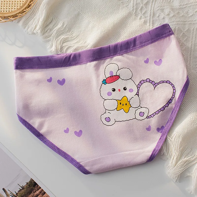 4 Stück weiche, antibakterielle Baumwoll-Slips für Kinder und Mädchen, Höschen mit Cartoon-Print, atmungsaktive Unterwäsche für Kinder von 3–16 Jahren – Detail 15