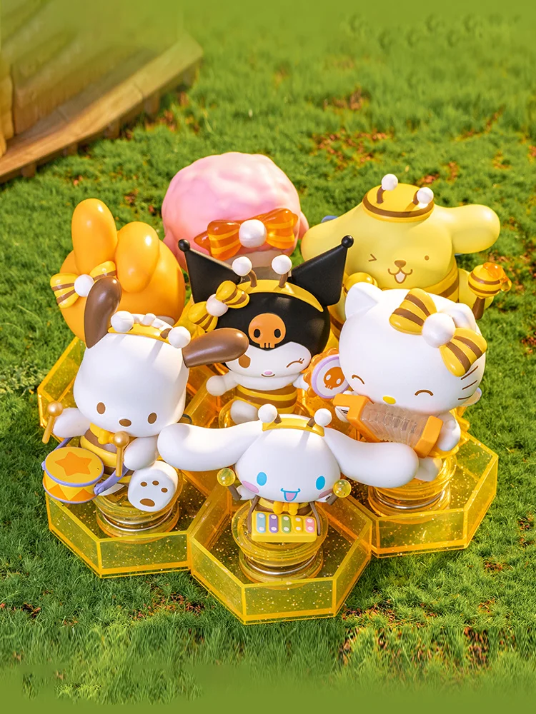 Miniso Sanrio Family Bee Concert Series Blind Box Pompompurin Melody Kuromi Niespodzianka Blind Box Dekoracja stołu Dekoracja