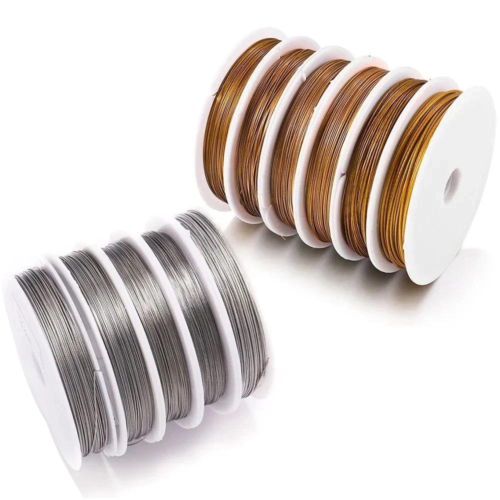 1 Roll/lots 0.3-0.45mm Resistant Strong Line Stainless Steel Wire Tiger Tail Beading Wire