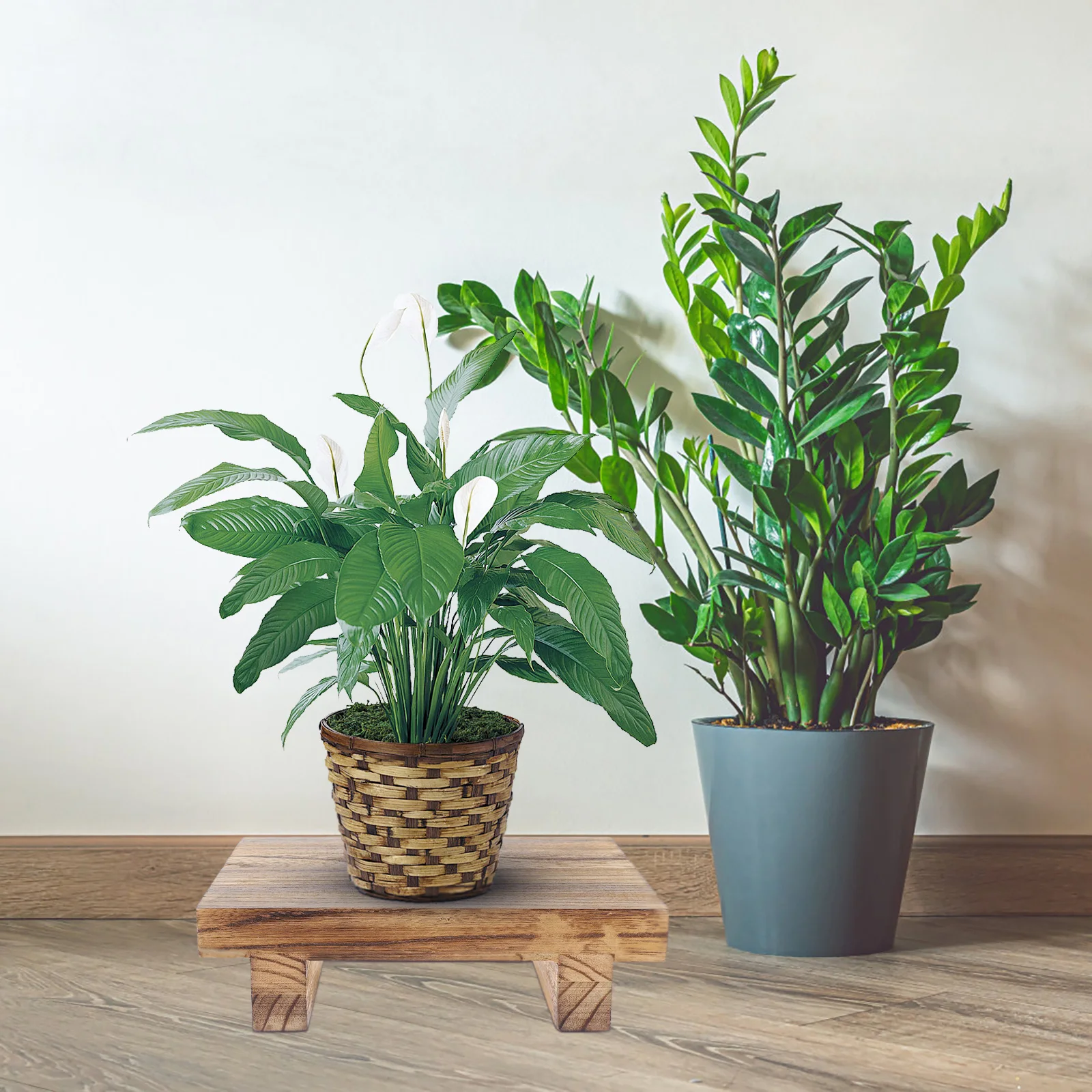 

Wooden Storage Rack Minimalist Home Office Desk Plant Stand Small Stool Balcony Flowerpot Shoe Changing Rectangular