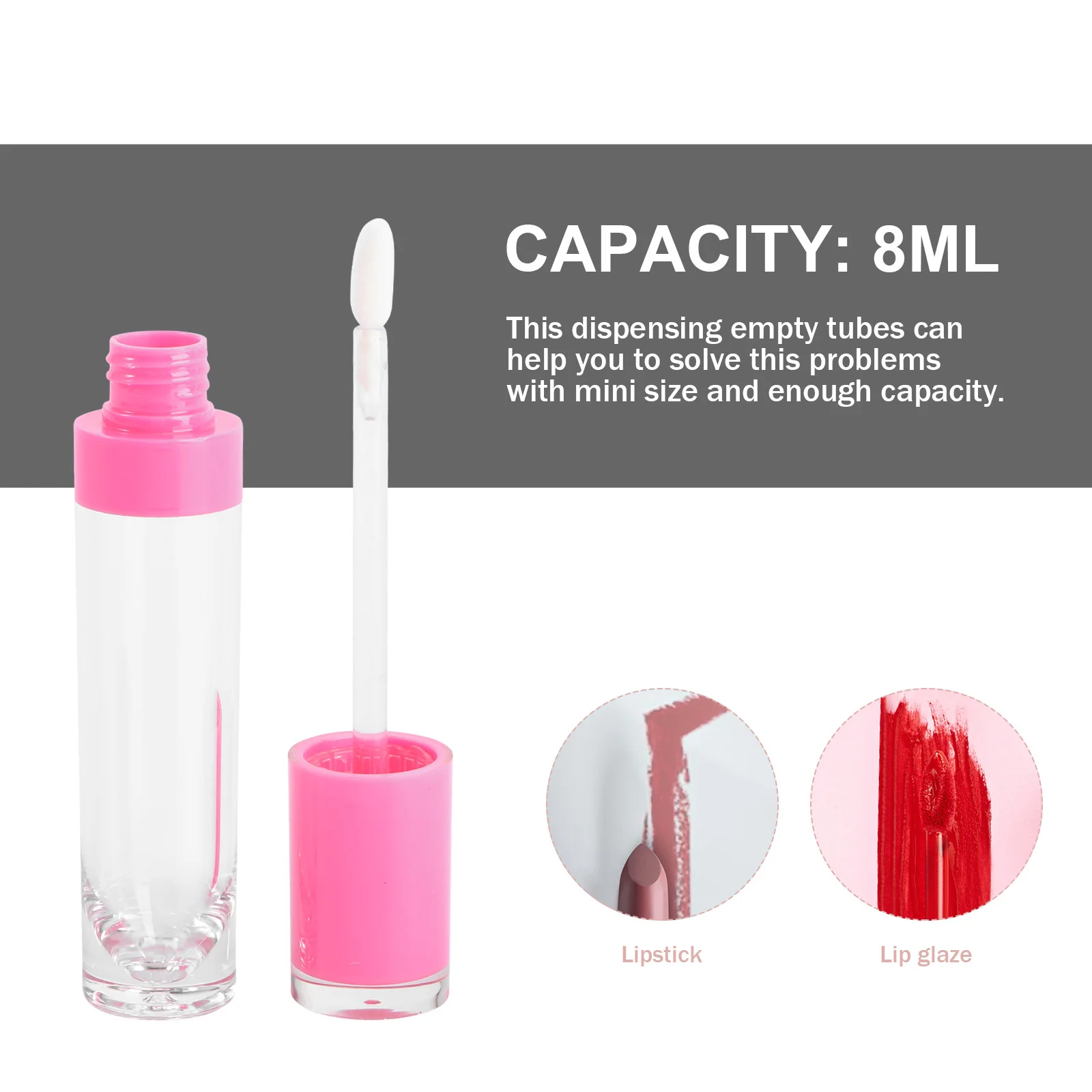 

4Pcs 8Ml Lip Gloss Empty Containers Reusable Portable Tubes for Travel Mini Size Lightweight Bpa Free Plastic DIY Lip Product