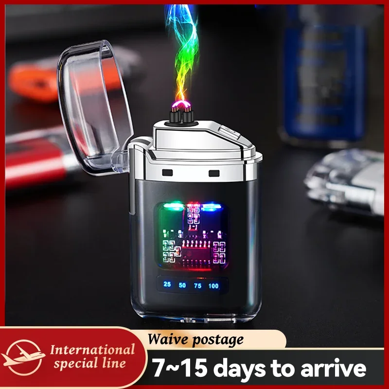 

Transparent Shell Outdoor Waterproof Electronic Pulse Power Display Lighter Wholesale Cross-border Network Hot Sale