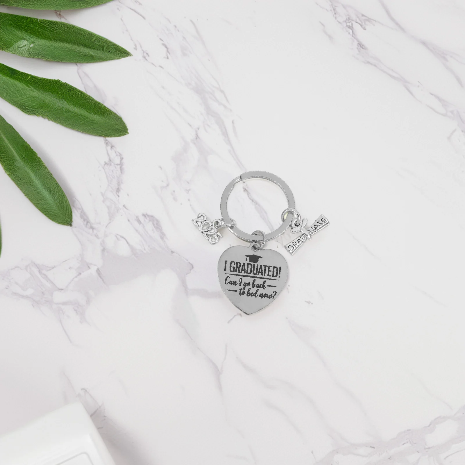 

Graduation Season Keychain 2025 Senior Accessory Class Gift of Charm for Him Silver Memorabilia Man