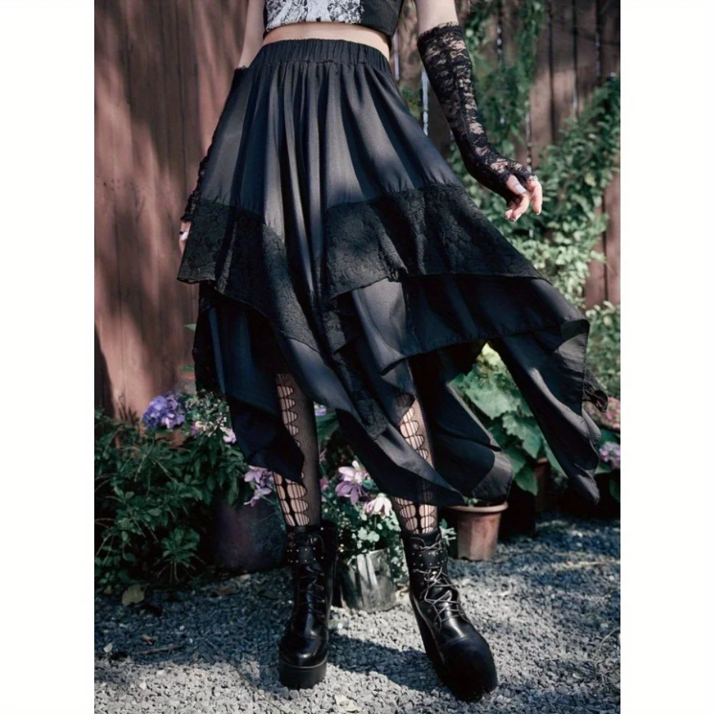 ダークゴスパンク ホットティ レースステッチ ハロウィン スカート コスチューム アクセサリー ルネッサンス