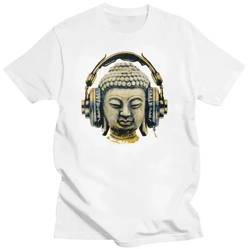 2024 Men T-Shirt Trance Goa Techno Hip Hop Tee Hip Hop Men Tshirt Rock Unisex Tops Fashion Dj Buddha Headphones Music Club Funny