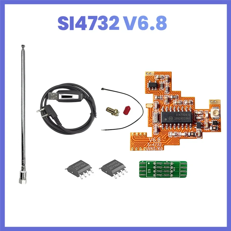 

(Limited Offer) SI4732 V6.8 FPC Module+2X 2M Chip+Antenna Kit Forquansheng UVK5 K6 Shortwave Full Band/Single Sideband Recept