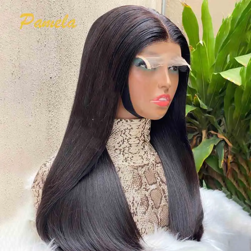 400 Density 13X6 HD Lace Frontal Wig Bone Straight Lace Front Human Hair Wigs Double Drawn Glueless Wigs Human Hair Ready To Go image 2