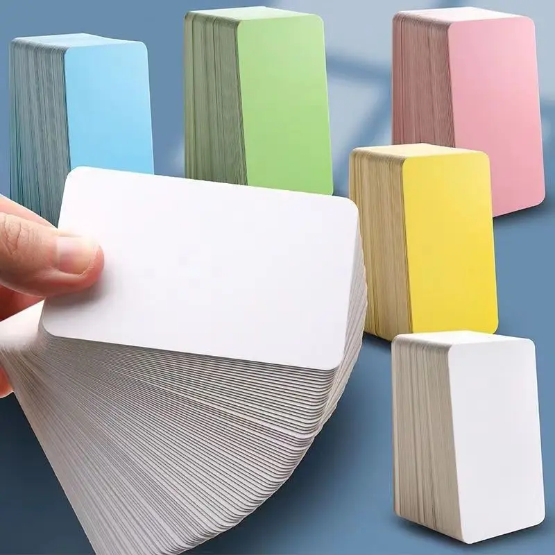 100 Stück DIY Farbige Kraftpapier-Karten Wortkarten Postkarten Geschenk-Grußkarten Einladungskarten Retro Doppelseitige Notiz- und Nachrichtenkarten