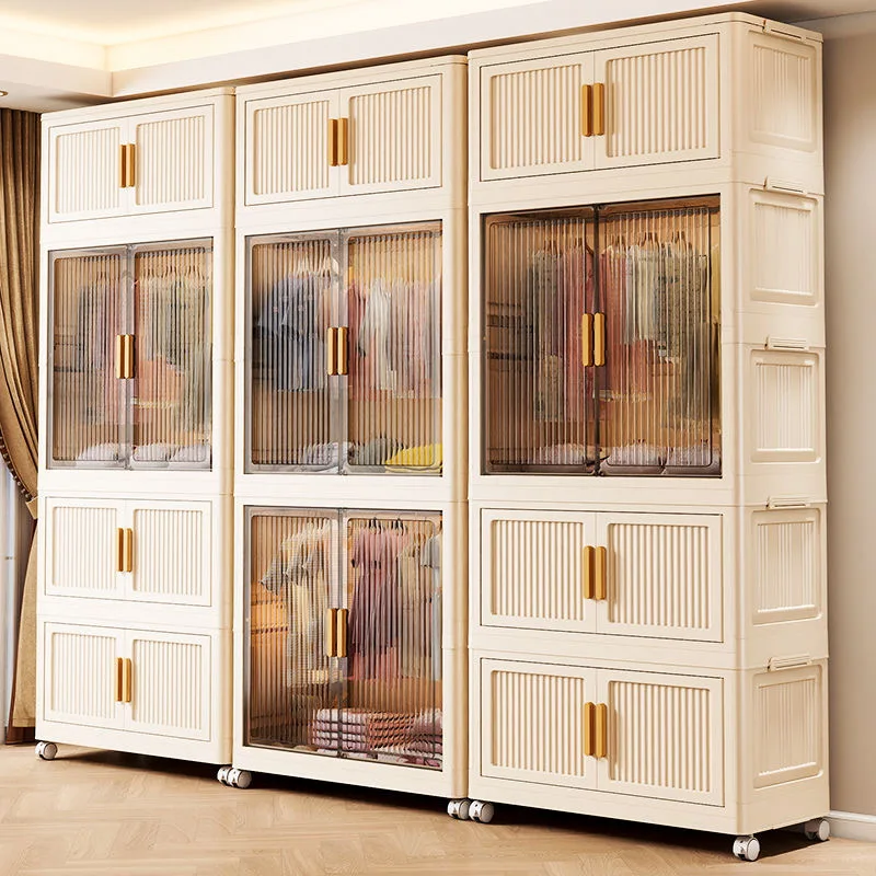 Foldable Adult Wardrobe with No Installation, Simple Clothes Closet for Bedroom – Space-Saving Storage Cabinet for Baby Clothes view 2
