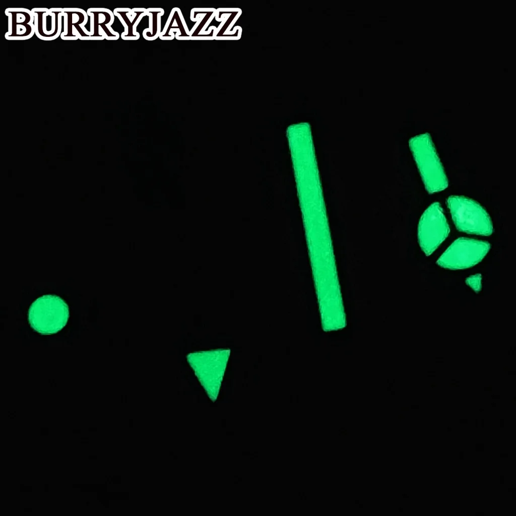 ساعة Burryjazz GMT المضيئة ، يد ذهبية وردية باللون الفضي والأزرق والأحمر والأرجواني والأخضر والأسود ، NH34