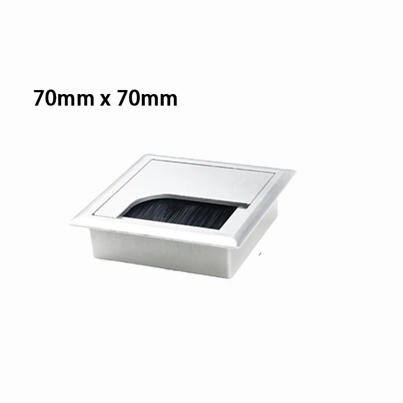1Pc รูครอบคลุม Grommet เงิน ABS พลาสติกรูปสี่เหลี่ยมผืนผ้าสาย Grommet Hole สำหรับโต๊ะคอมพิวเตอร์ตาราง