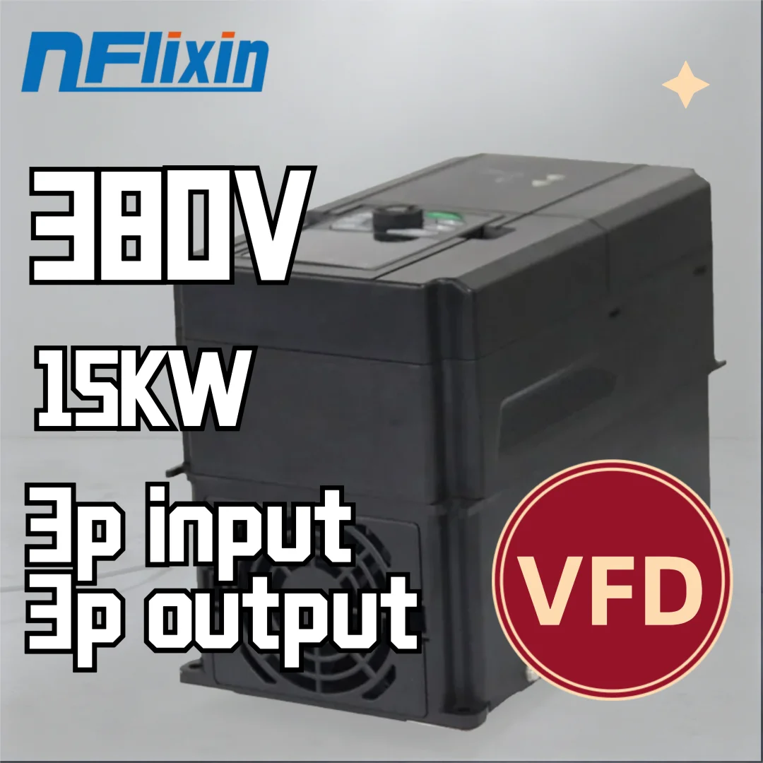 3-Phase Input/Output 15kW VFD 380V Industrial-Grade Variable Speed ​​Controller — Dedicated for Fans, Pumps, and Motors