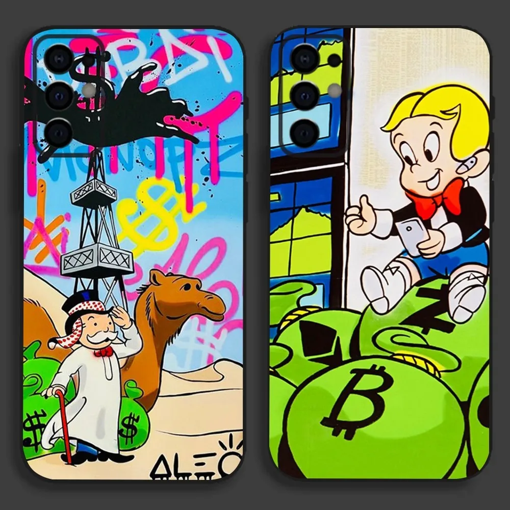 Alec M-Monopoly Draw Phone Case For Samsung S24,S21,S22,S23,S30,Ultra,S20,Plus,Fe,Lite,Note,10,9,5G Black Soft Cover