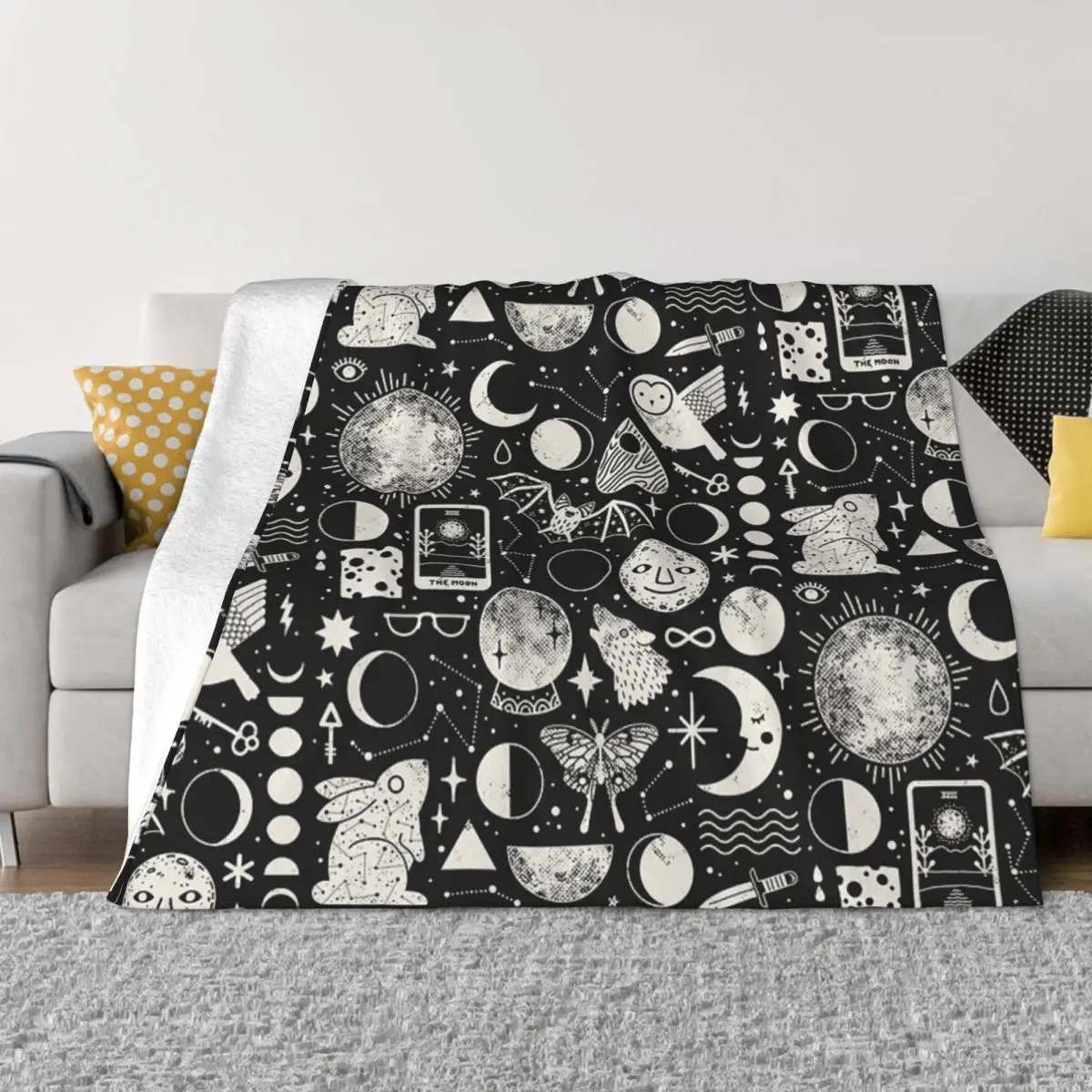 Lunar Pattern Eclipse Quilt Bed Blanket Throw Blanket Blankets And Throws Throw Blanket