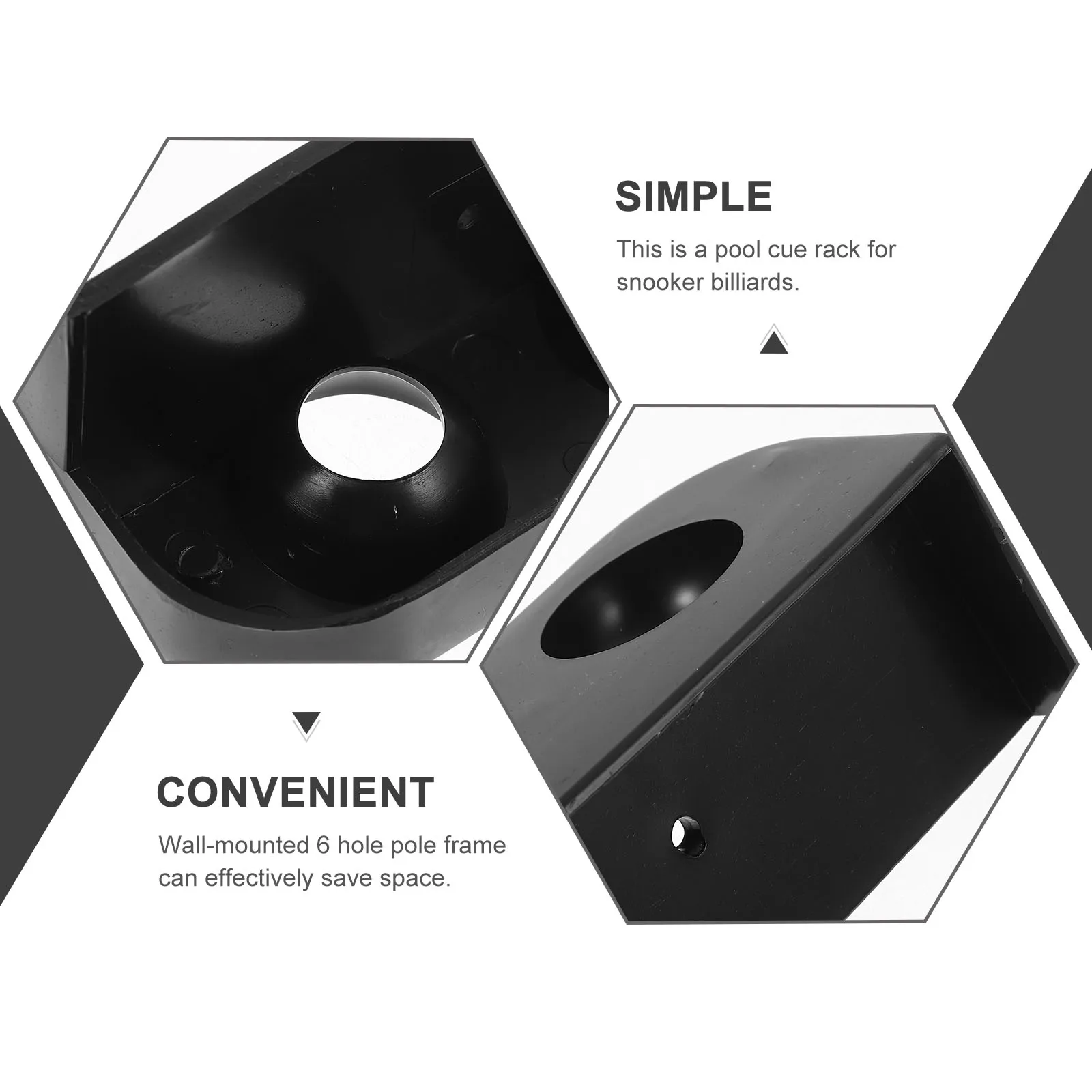 

6 Hole Pool Cue Rack Durable Storage Wall Mounted Billiards Accessories Fits Cues Protects Deformation Easy Install Save Space