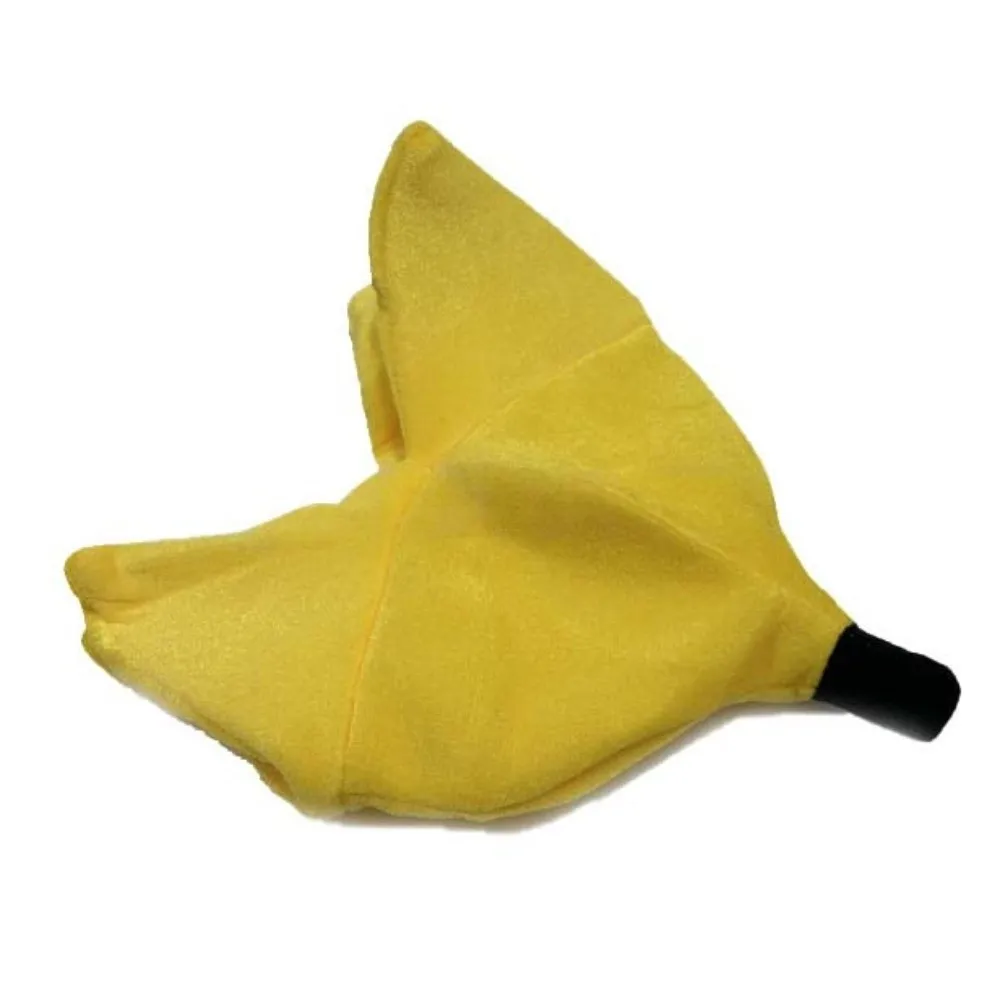Soft Fabric Banana Hat Vibrant Yellow Design Three-Dimensional Peel Funny Fruit Headgear Comfortable Elastic Fit