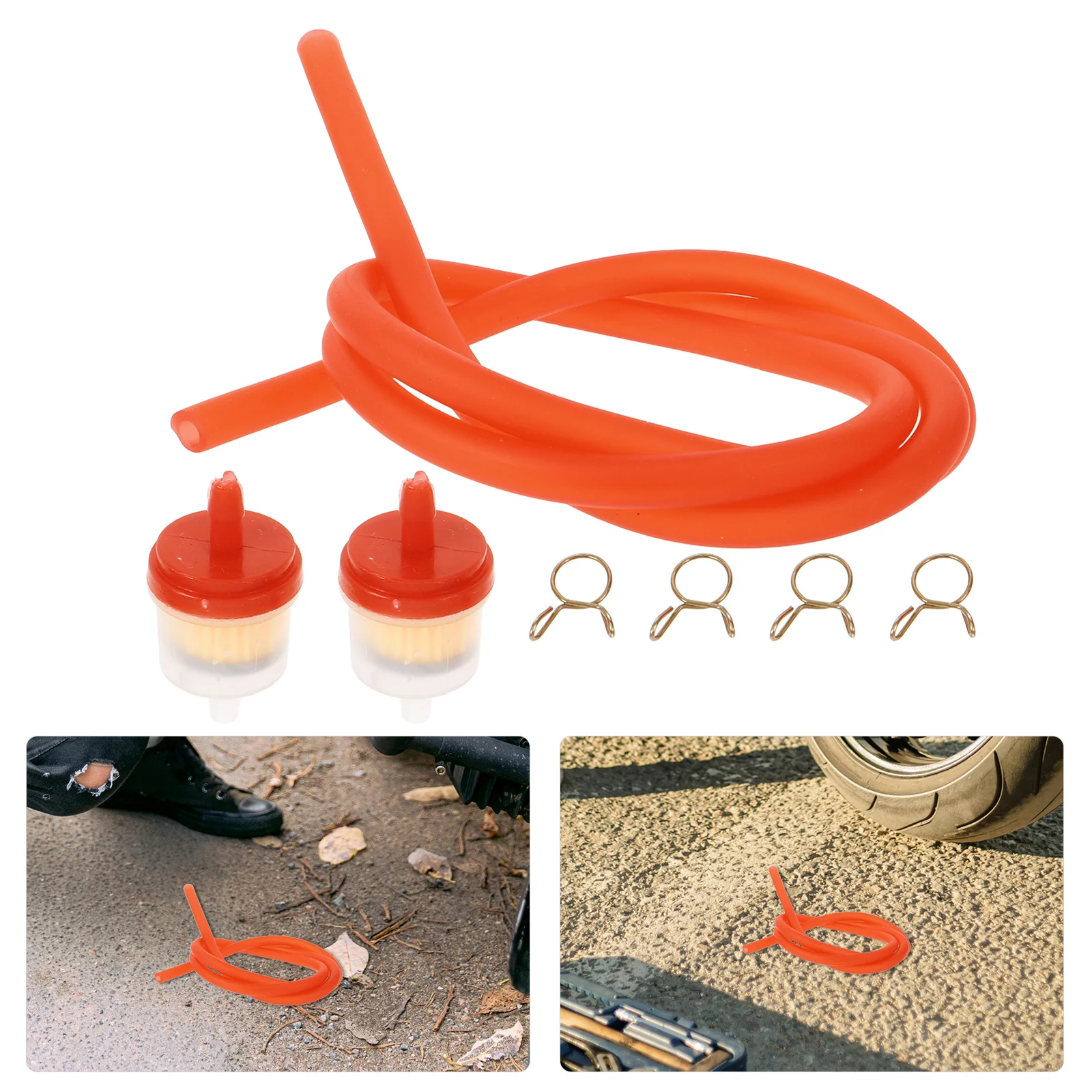

1Set Motorcycle Fuel Line Kit Filters Clamps Atv Off-Road Easy Installation Improve Performance Durability Fuel Filter