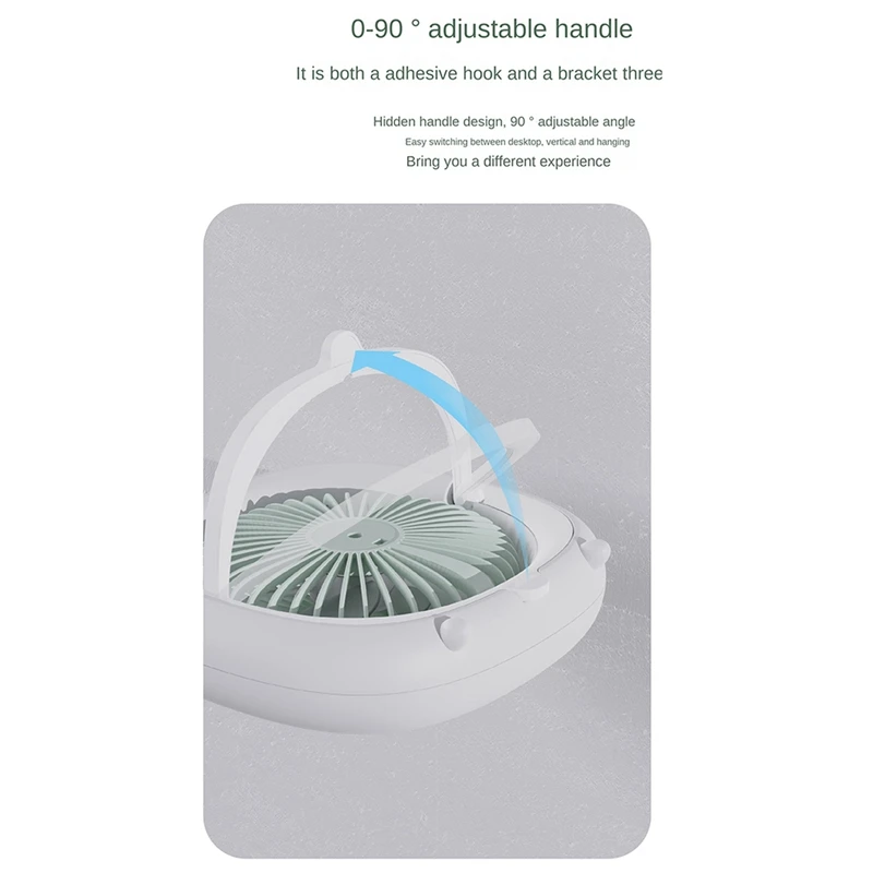 Ceiling Fan Remote Control Oscillating Fan 7Inch 4000Mah 4 Gears And Warm Light Led Lamp USB Desk Ceiling Fan