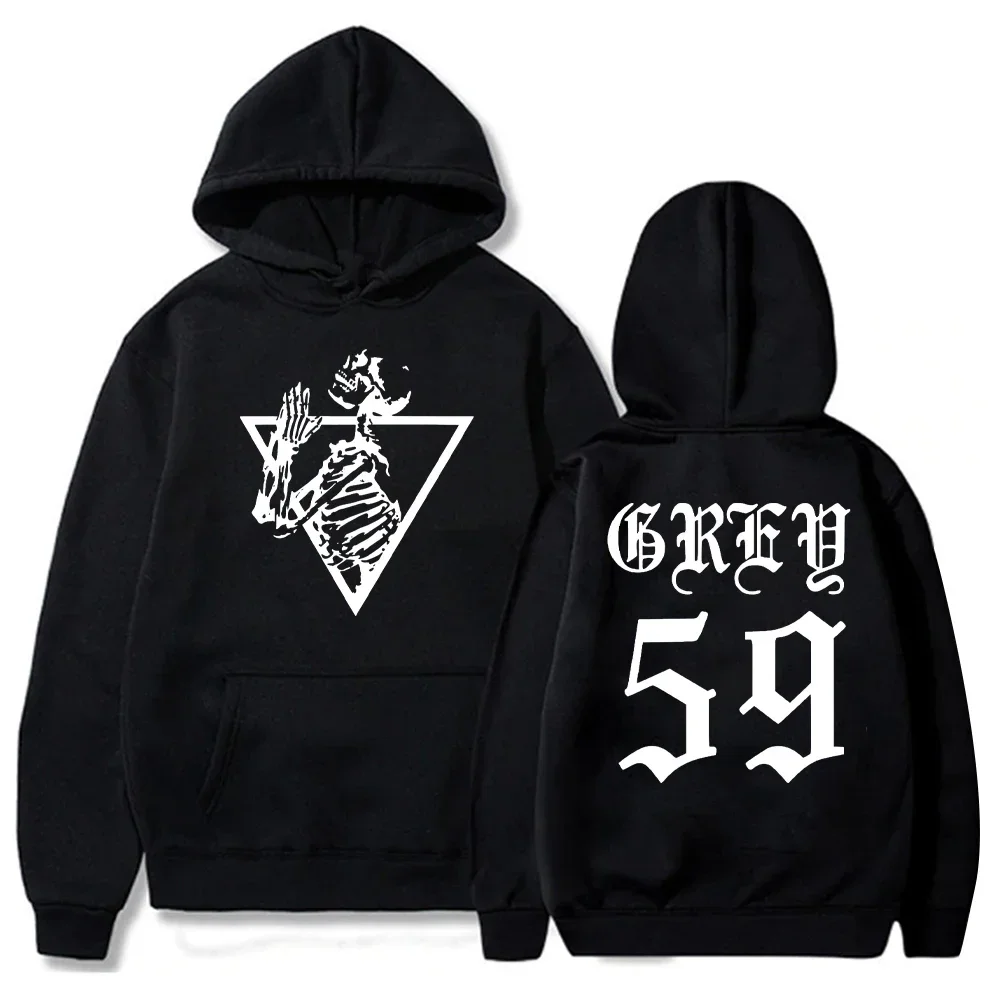

Design Roupas Masculinas Sudadera Con Capucha Hombre Skull Harajuku Neutral Pullover Hoodies Double-Sided Letter Printed Clothes