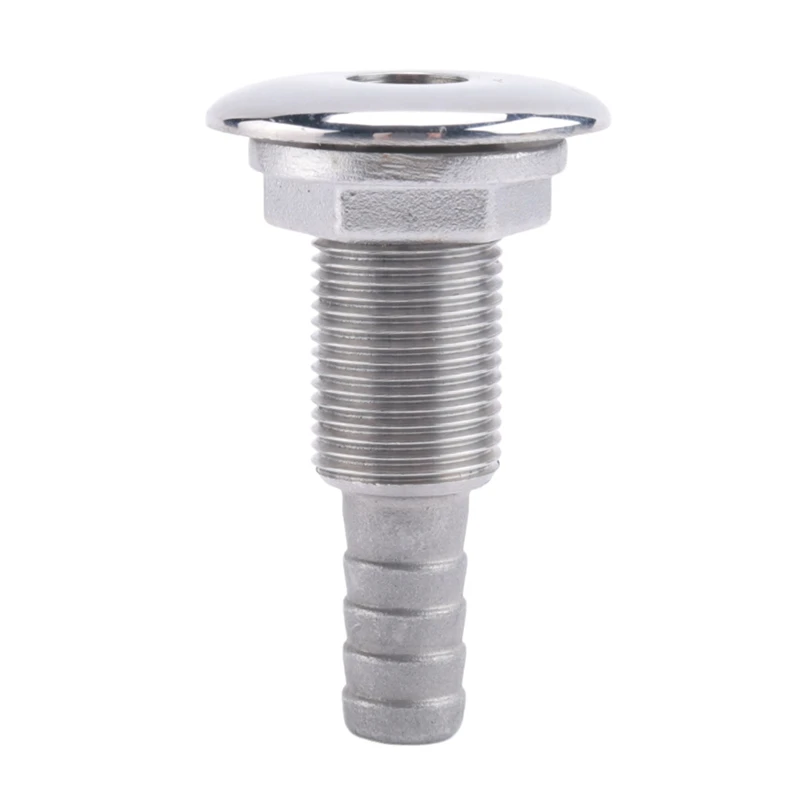 Marine Connector Hose Barb Stainless Steel Drain Pipe Tube Thru Hull Silver 316 Drain Joint Fitting For Boat Yacht 3/8