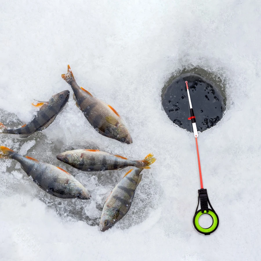 FISH KING-caña de pescar de hielo para deportes al aire libre, caña de pescar portátil, ultraligera, punta superior, varilla de extensión gruesa