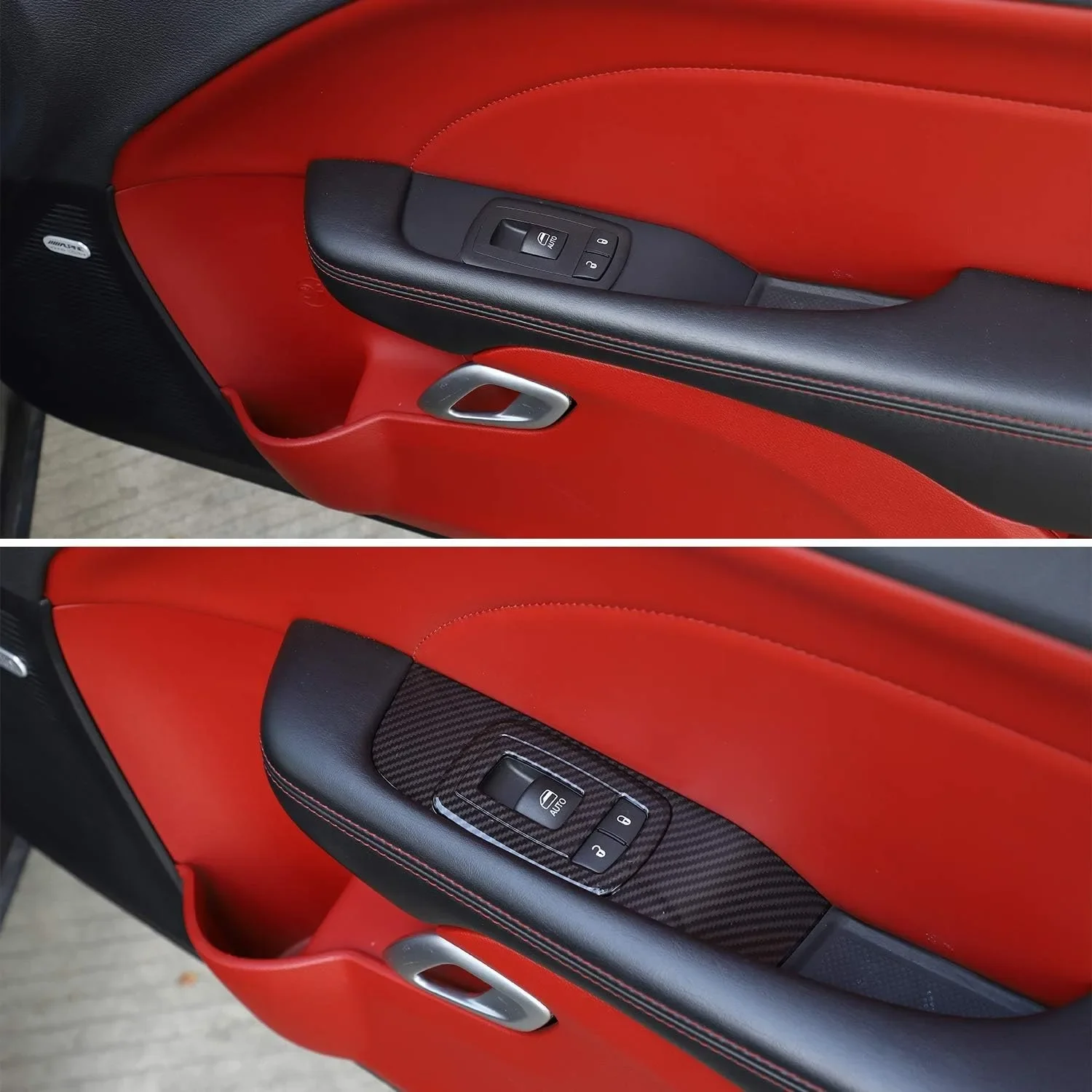 Dodge Challenger 2015-2023 Window Lift Trim Switch Panel Cover Trim Accessories Carbon Fiber for Dodge Challenger 2015-2023
