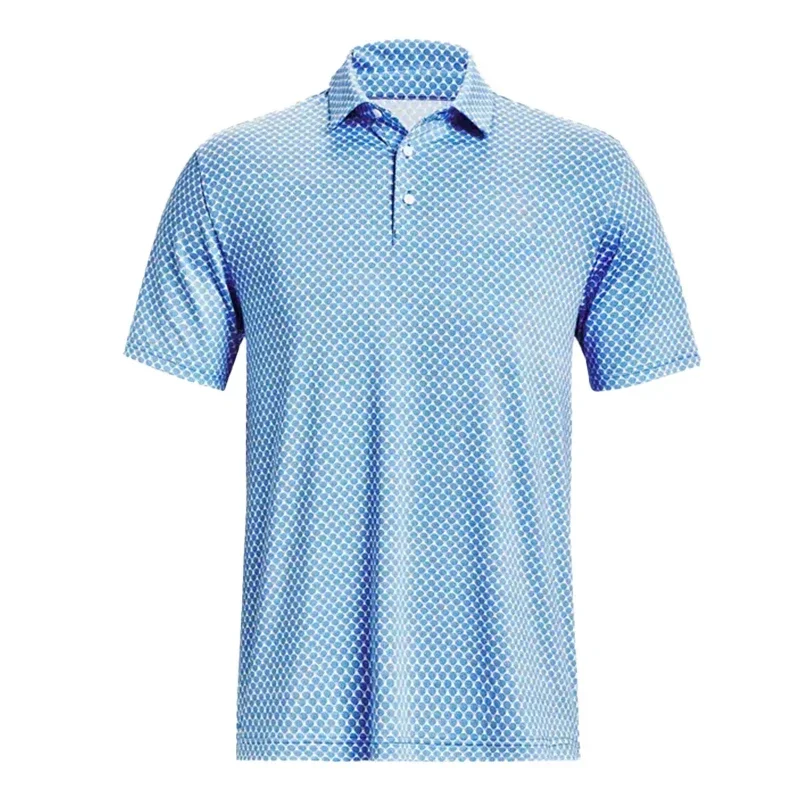 2025 Men's White Printed Golf T-shirt Summer Leisure POLO Shirt Comfortable Outdoor Sports Top American Baseball Jersey