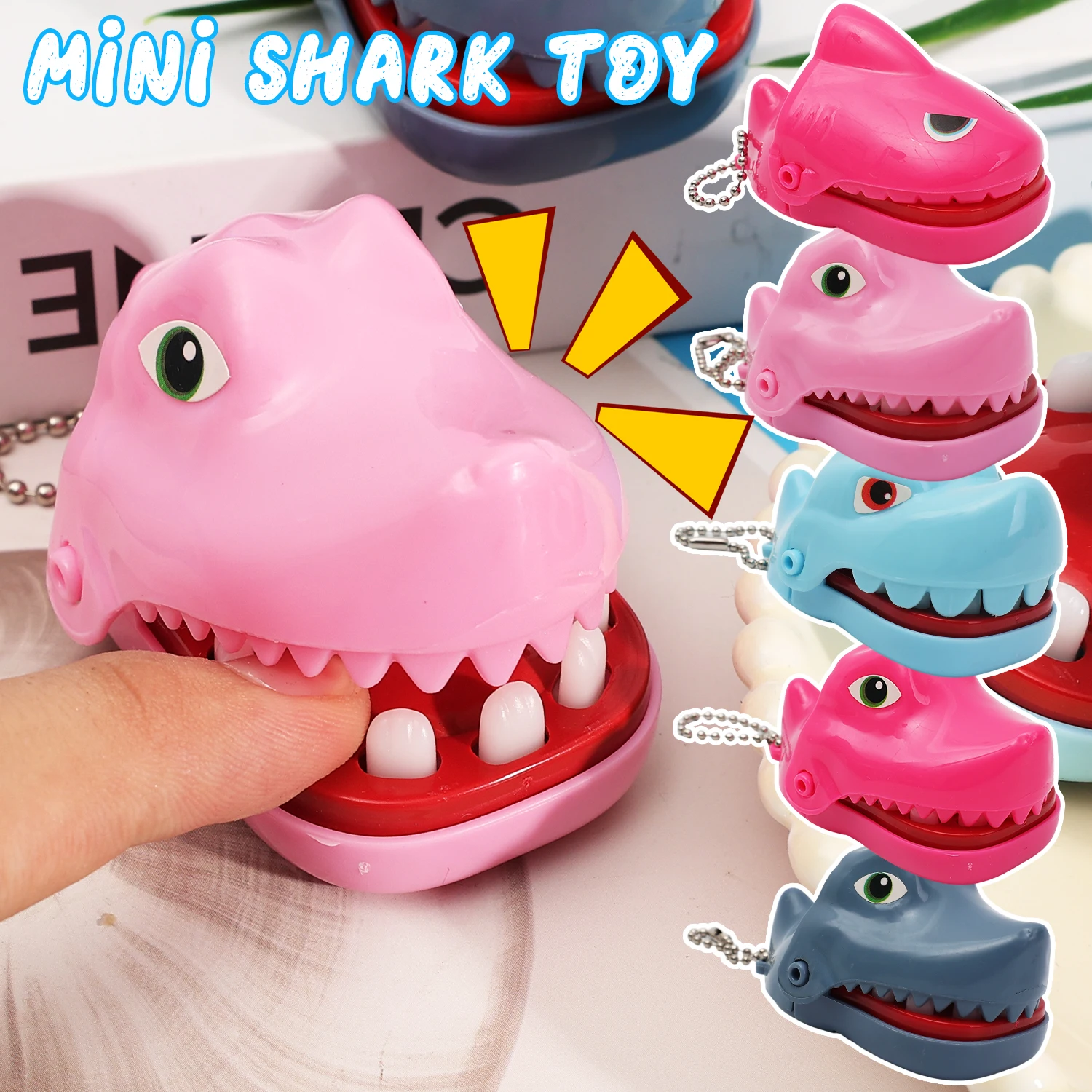 

Cartoon Shark Teeth Finger Biting Toy Game Shark Biting Finger Dentist Games Funny Toys for Kids Adults Hand-biting Scary Toy