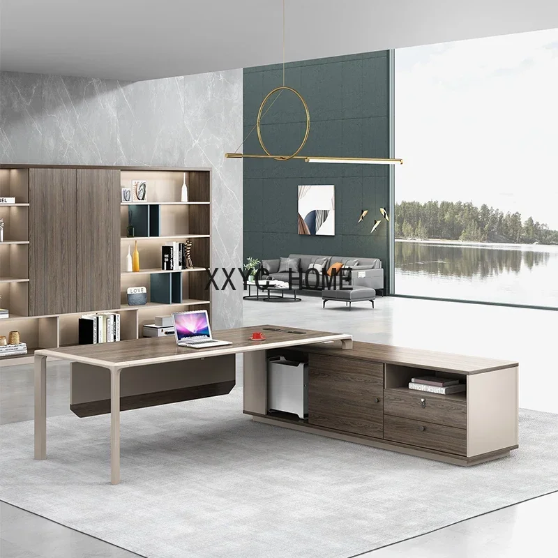Office Simplicity Modern Manager Fashion Executive Desk President Supervisor Table and Chair Combination