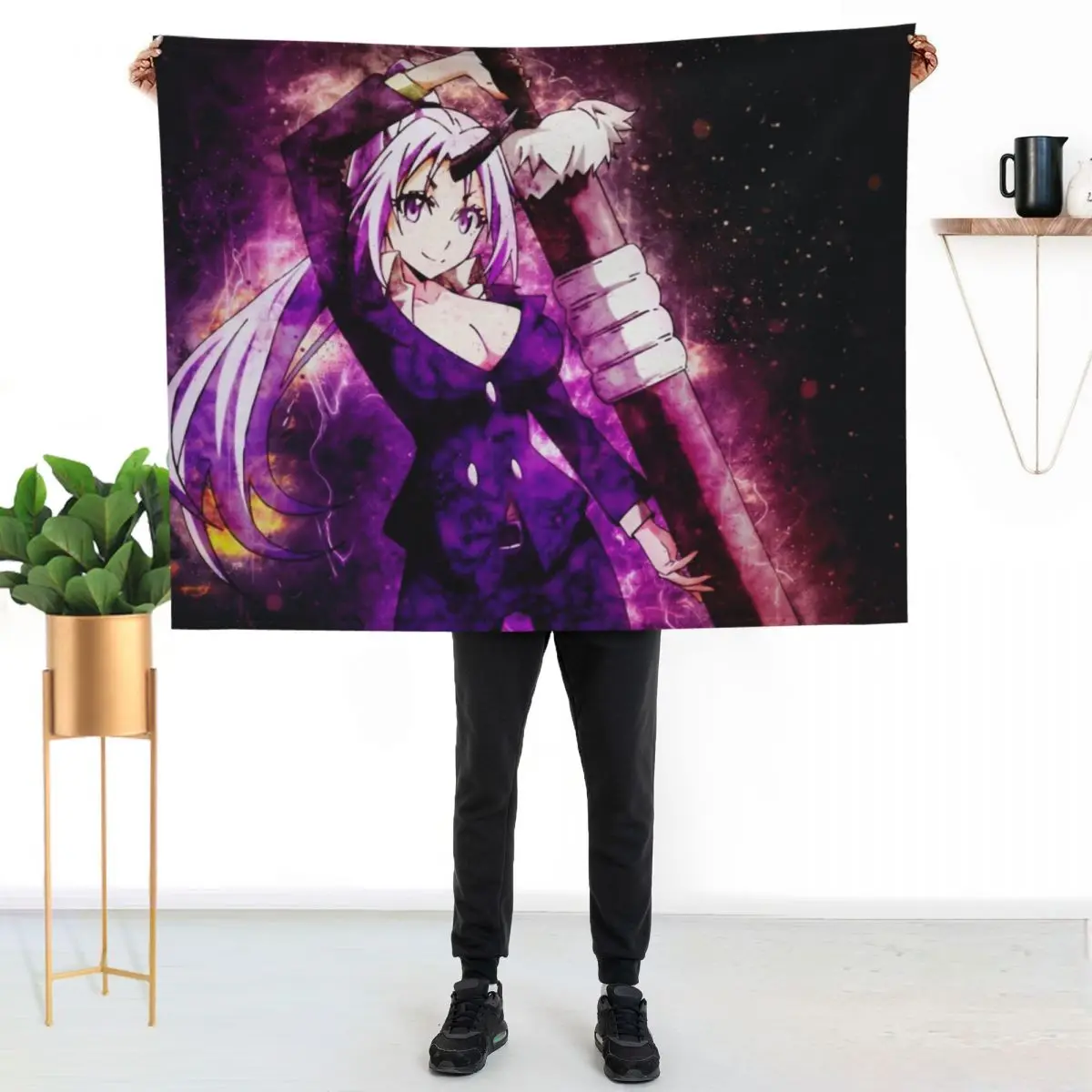 Shion That Time I Got Reincarnated Slime Throw Blanket Ultra Plush Cozy Blanket for Napping Sleeping