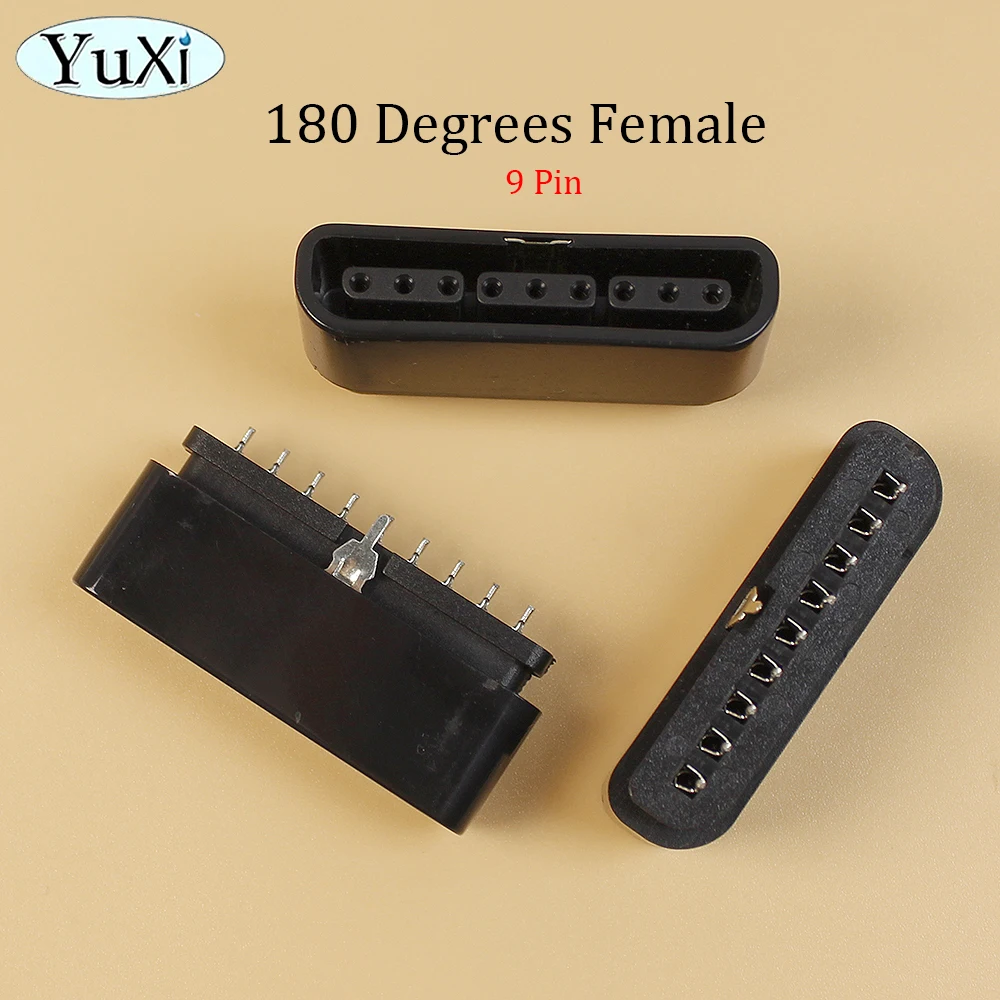 1 Pieces For PS2 90 180 Degrees Interface Female Socket 9 Pin Slot Connector For PlayStation 2 Game Console Replacement Part