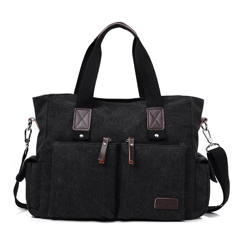 Sac à bandoulière en toile pour hommes, tissu décontracté, main, grande capacité, voyage, épaule, mode s