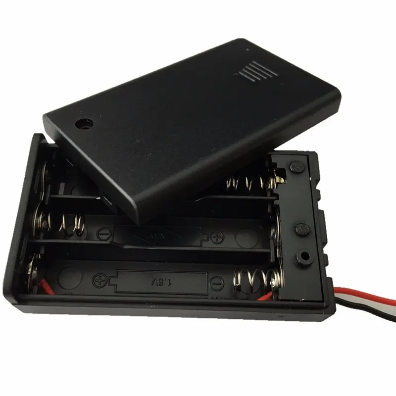 Novo 3 * aaa bateria titular caso caixa de armazenamento para 4.5v 3 slots aaa baterias capa com ligar/desligar interruptor & fio leva