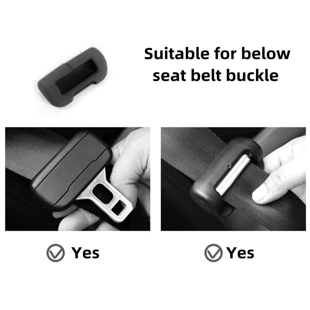 Cinto de segurança Buckle Capa Protetora, Silicone Prevenção Colisão, Clip Protector, Y, 5Pcs