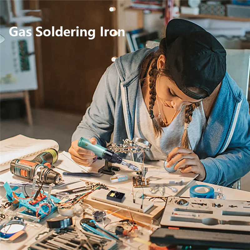 AA87C ガスはんだごてセット MT-100 空気圧ローアイロン 3-In-1 キット多機能ガスはんだごて