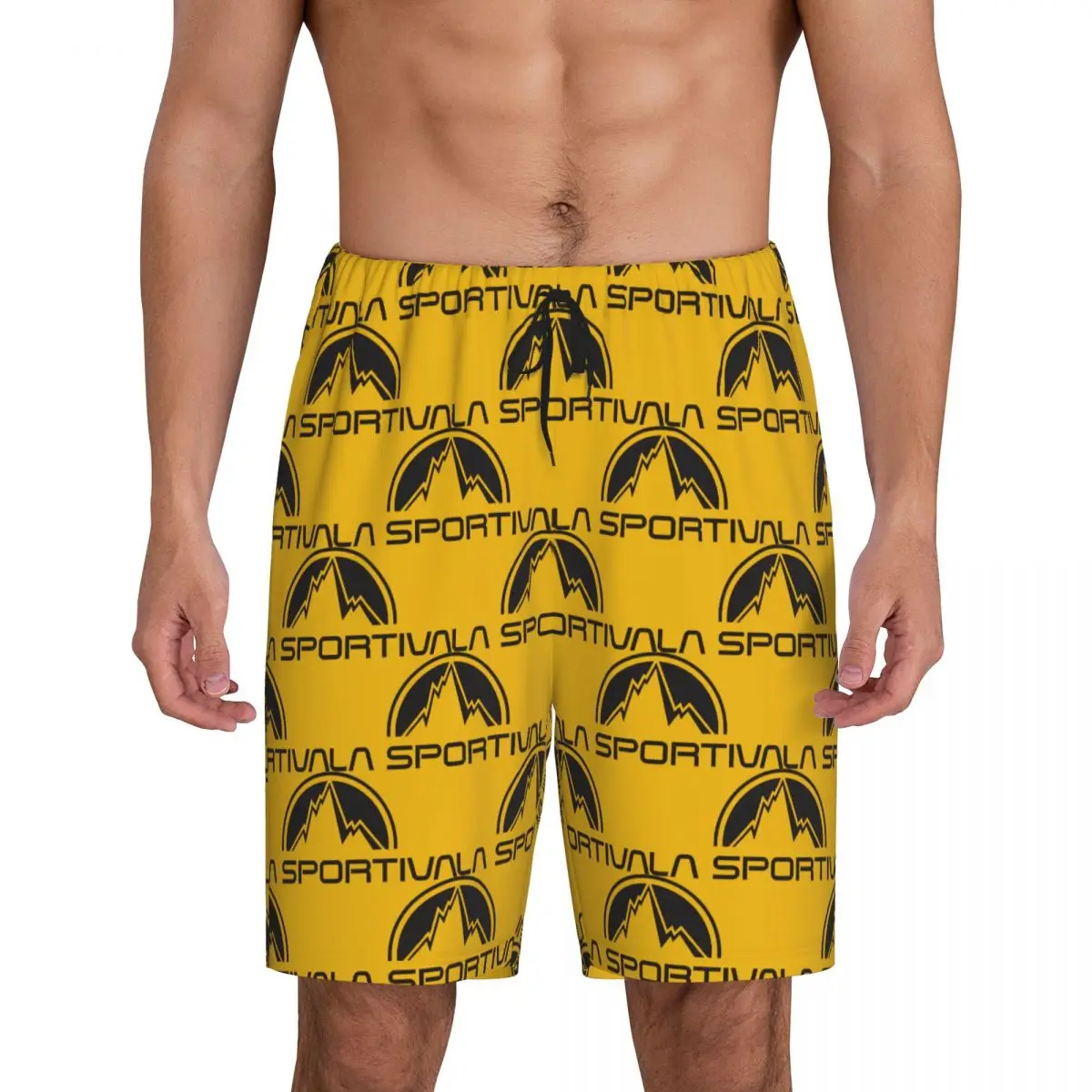 Custom La Sportiva Logo Pyjamabroek Heren Buitensport Lounge Slaapshorts Trekkoord Nachtkleding Pjs Met Zakken