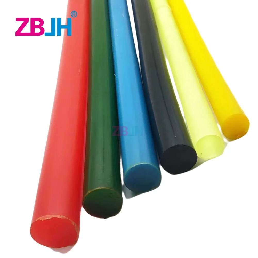 50cm length dia.25~60mm colorful PU round rods red yellow blue green black RUBBER SPRING bar polyurethane Elastic rubber stick