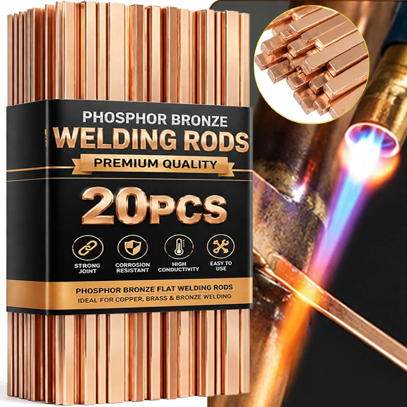 Phosphor Copper Welding Rods Flat Brass Welding Rod Flat Copper Electrode Welder Wire Self Fluxing Tube Brazing Soldering Stick