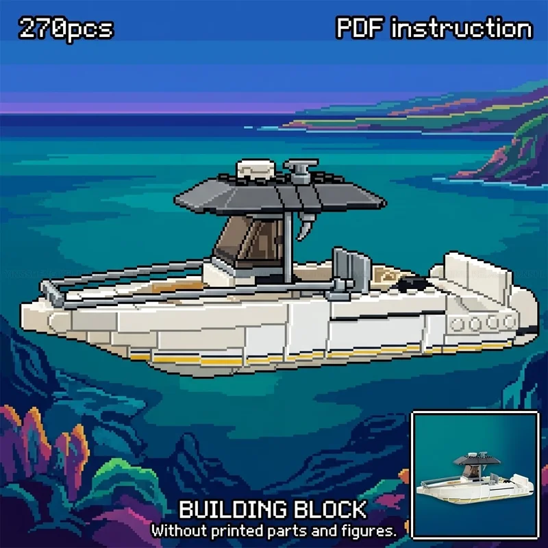 

Конструктор MOC «Спасательная лодка» по мотивам классического телешоу «Декстер»: модель судна с местом преступления в Майами, коллекционная игрушка для взрослых