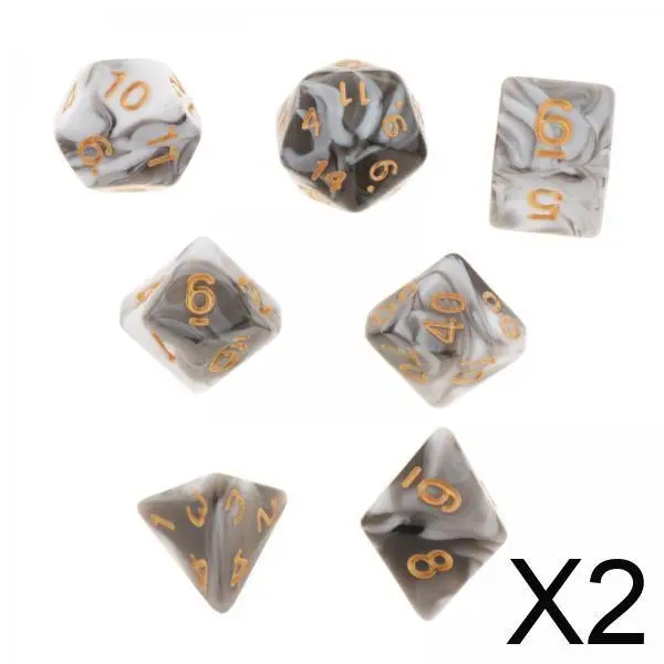 

Набор многогранных кубиков из 7 предметов разных цветов с сумкой, многогранные игровые кости для DND RPG, казино