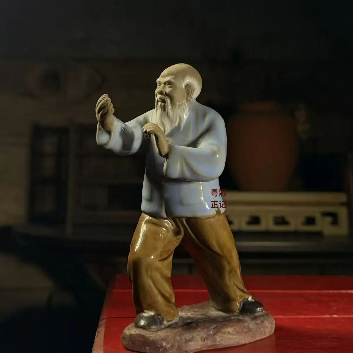 Decoration of Chinese put pieces of  Statue Ceramic Figure---Shiwan Kiln,  Chinese Tai Chi master