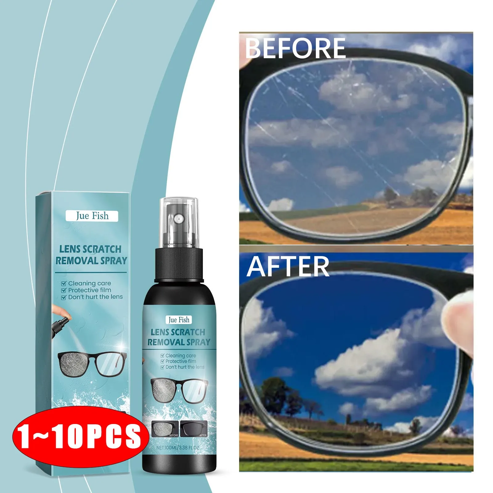 

Спрей для удаления царапин на лобовом стекле, многоцелевой автомобильный очки, средство для ремонта царапин на окнах, очиститель от истирания линз для очков