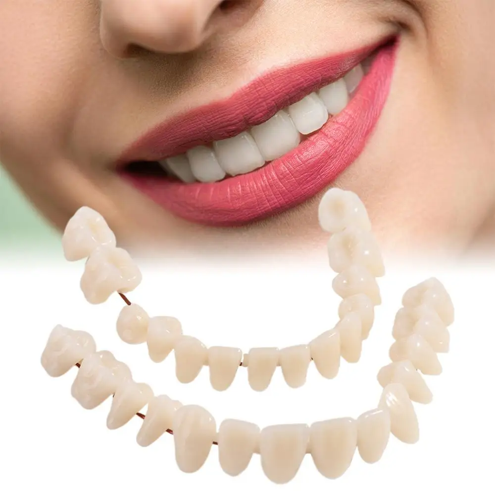 

28 Pcs Resin Denture False Teeth Firm Improve Smile Dental Teeth Teaching Model Make Your Own Top and Bottom Fake Teeth