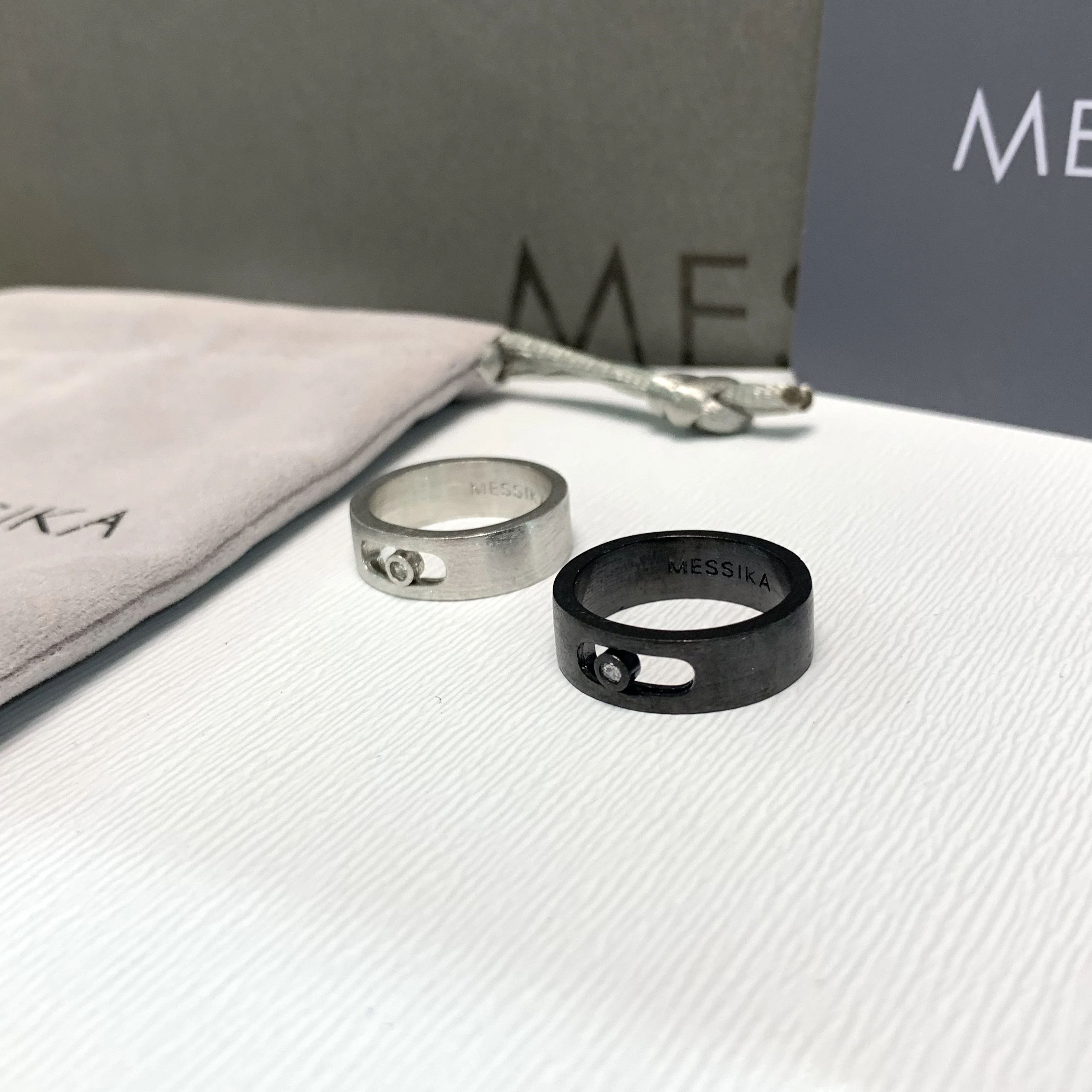 Pure silver s9252024 new Messik A MOVE TITANIUM series graphite titanium men's personalized cool style men's ring