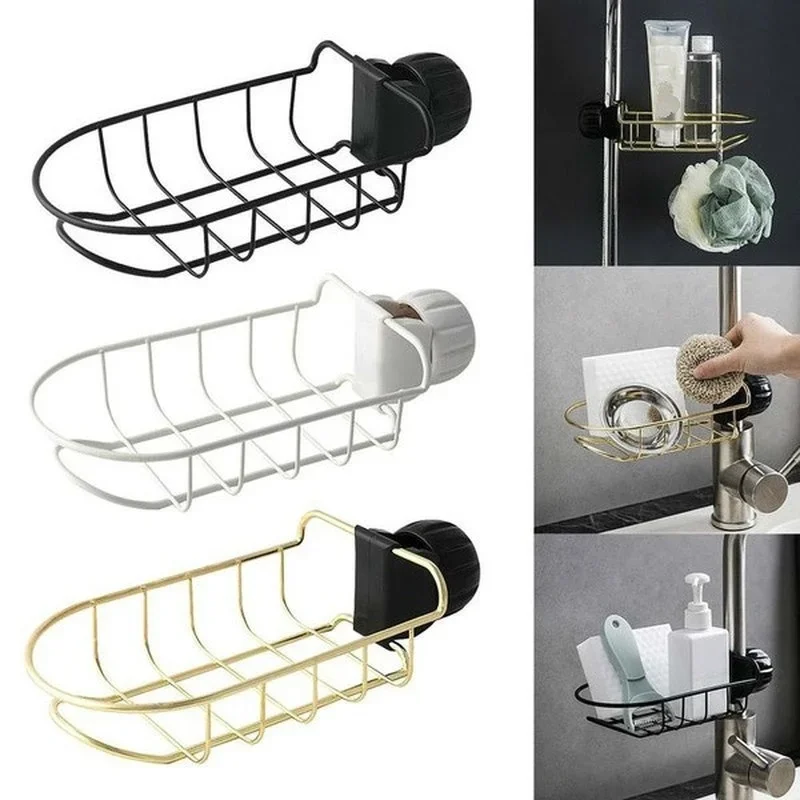 1PC Kitchen Sink Faucet Sponge Soap Cloth Drain Rack Storage Organizer Holder Shelf Dish Holder