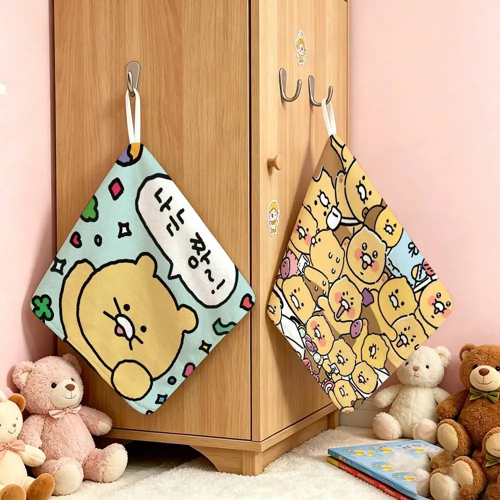 Cartoon C-Choonsik   Polyester Cotton Daily Towel Hanging Kitchen Hand Wiping Cloth Durable for Whole House Use