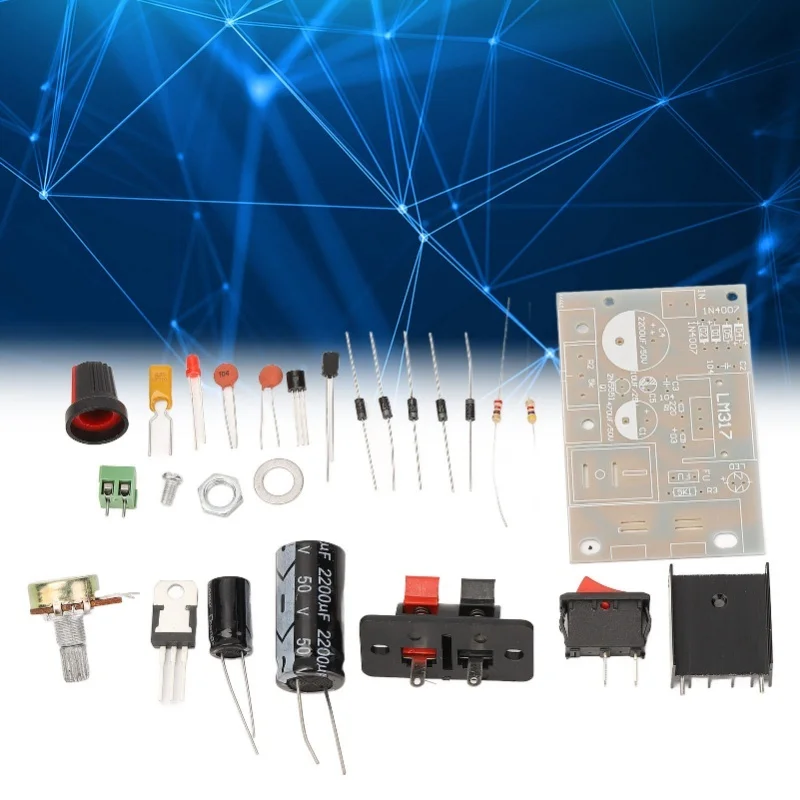 Regulated Power Supply DIY Kit Adjustable DC Power Supplies Board With Short Circuit Protection